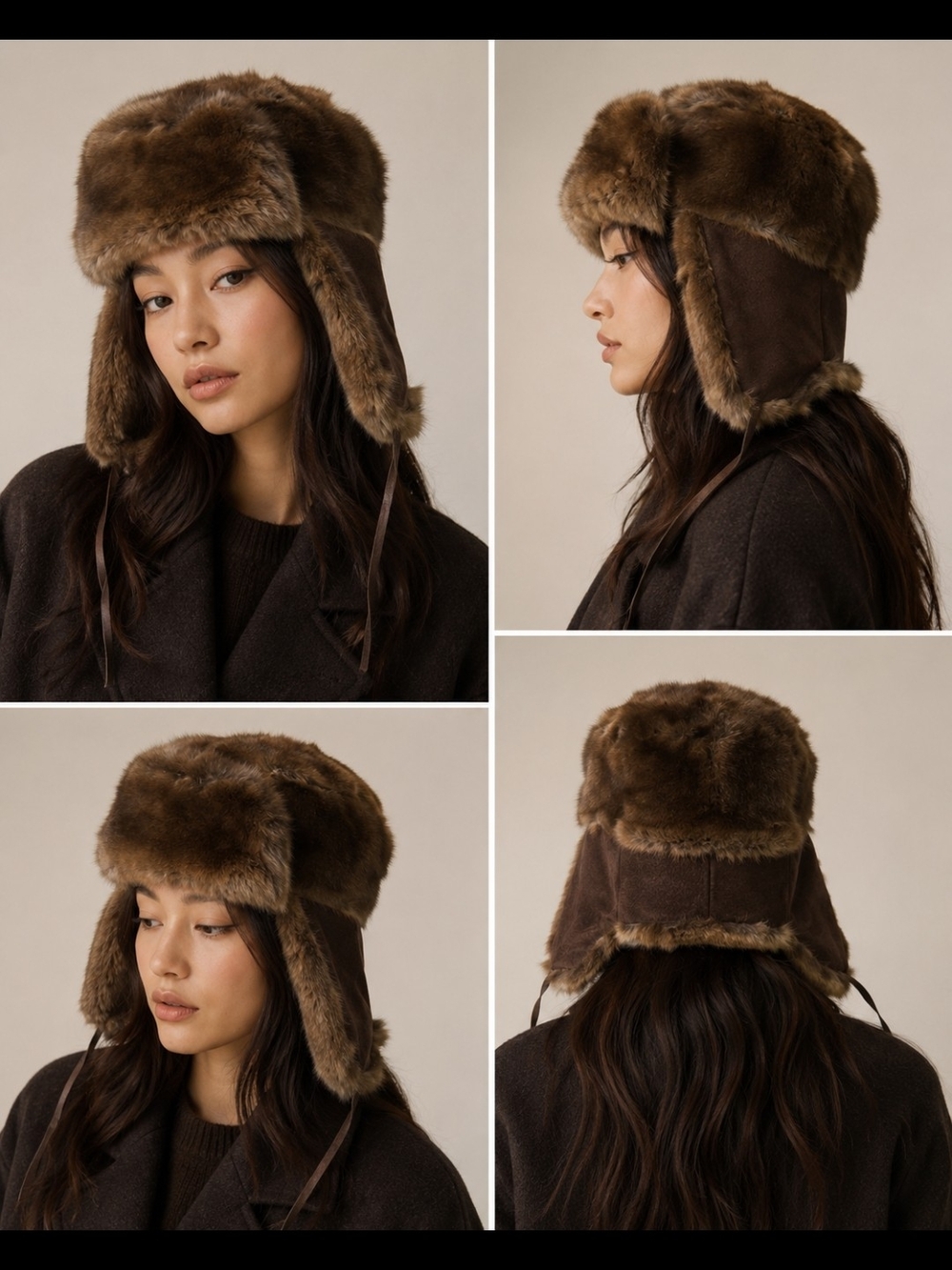 Real Fur Trapper Hat - Brown